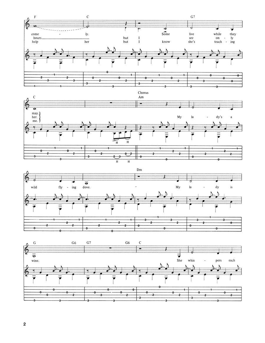 My Lady's A Wild Flying Dove Acoustic Guitar scores gallery preview page 2