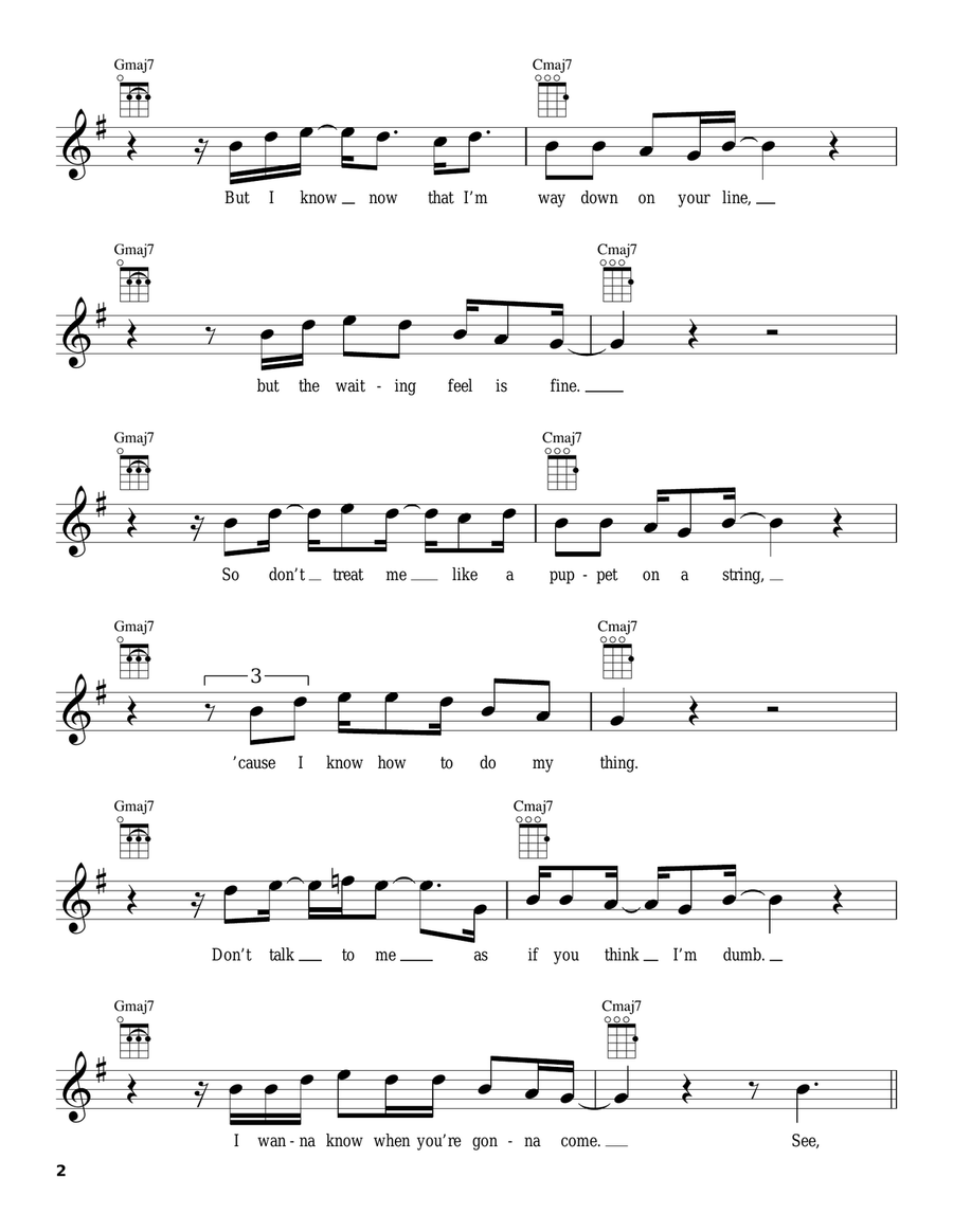 Waiting In Vain Waiting In Vain Ukulele scores gallery preview page 2
