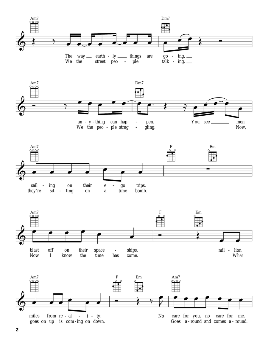 So Much Trouble In The World Ukulele scores gallery preview page 2