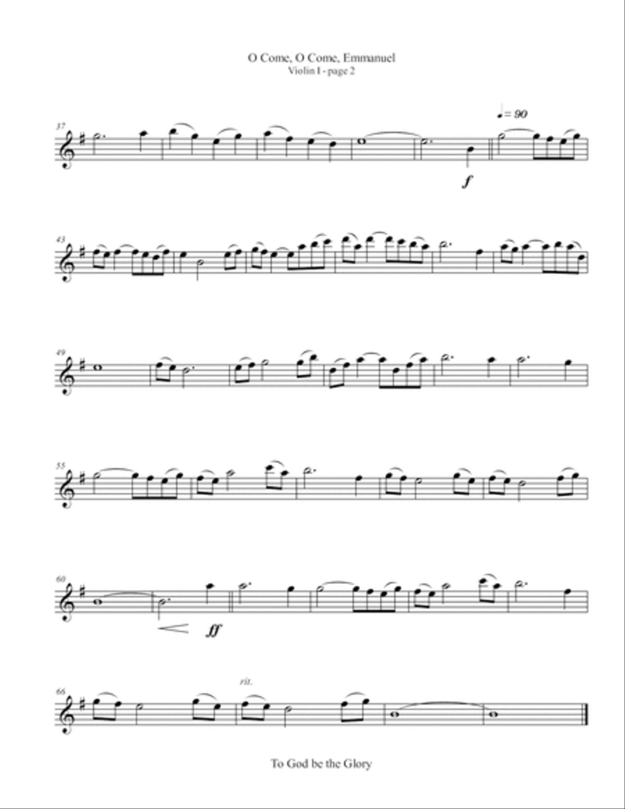 O Come, O Come, Emmanuel String Quartet scores gallery preview page 4