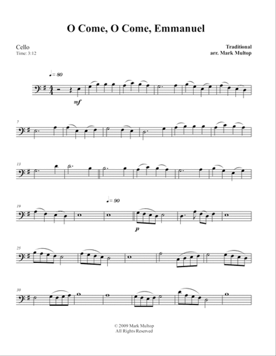 O Come, O Come, Emmanuel String Quartet scores gallery preview page 5