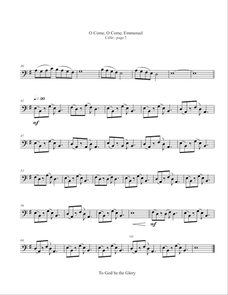 O Come, O Come, Emmanuel String Quartet scores gallery preview page 6