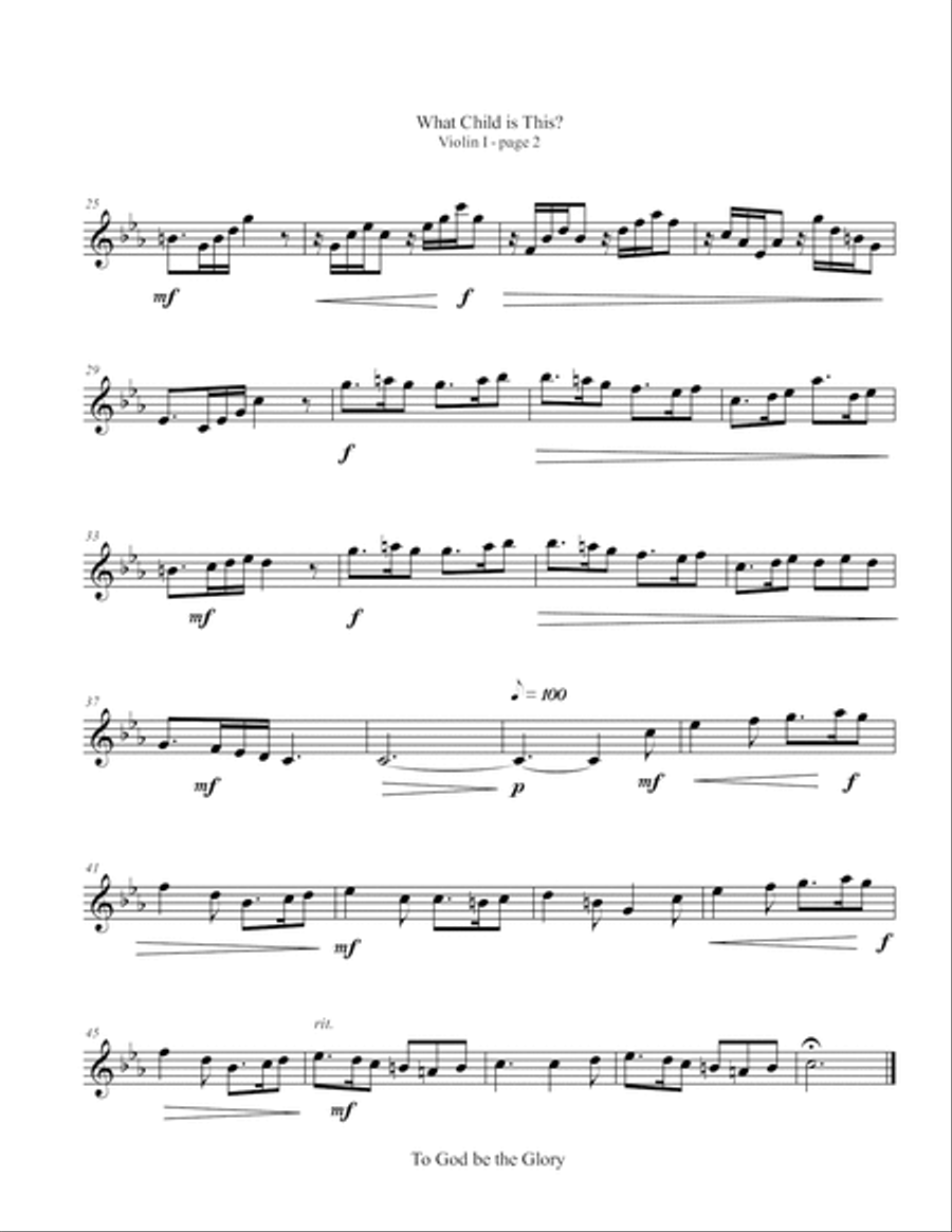 What Child is This? (Greensleeves) String Quartet scores gallery preview page 4