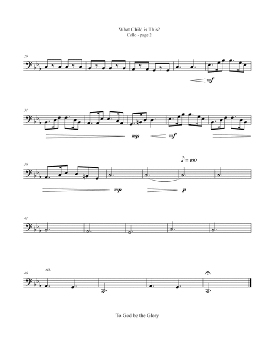 What Child is This? (Greensleeves) String Quartet scores gallery preview page 6