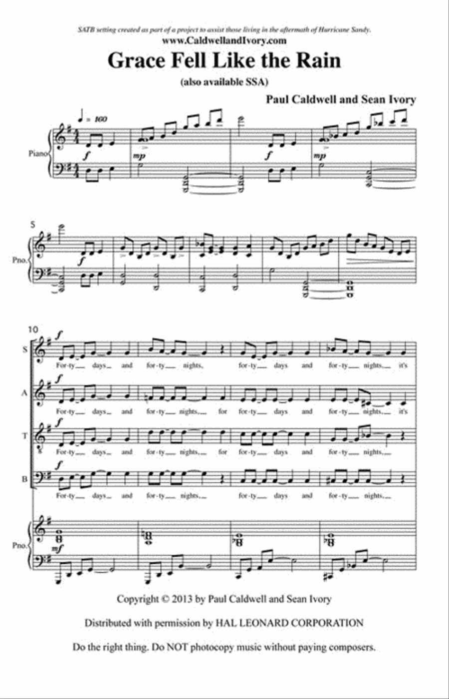 Grace Fell Like the Rain Grace Fell Like the Rain 4-Part scores gallery preview page 2