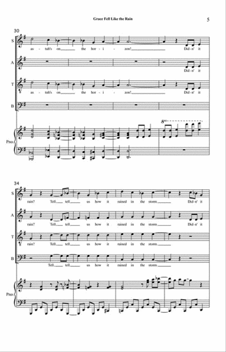 Grace Fell Like the Rain Grace Fell Like the Rain 4-Part scores gallery preview page 5
