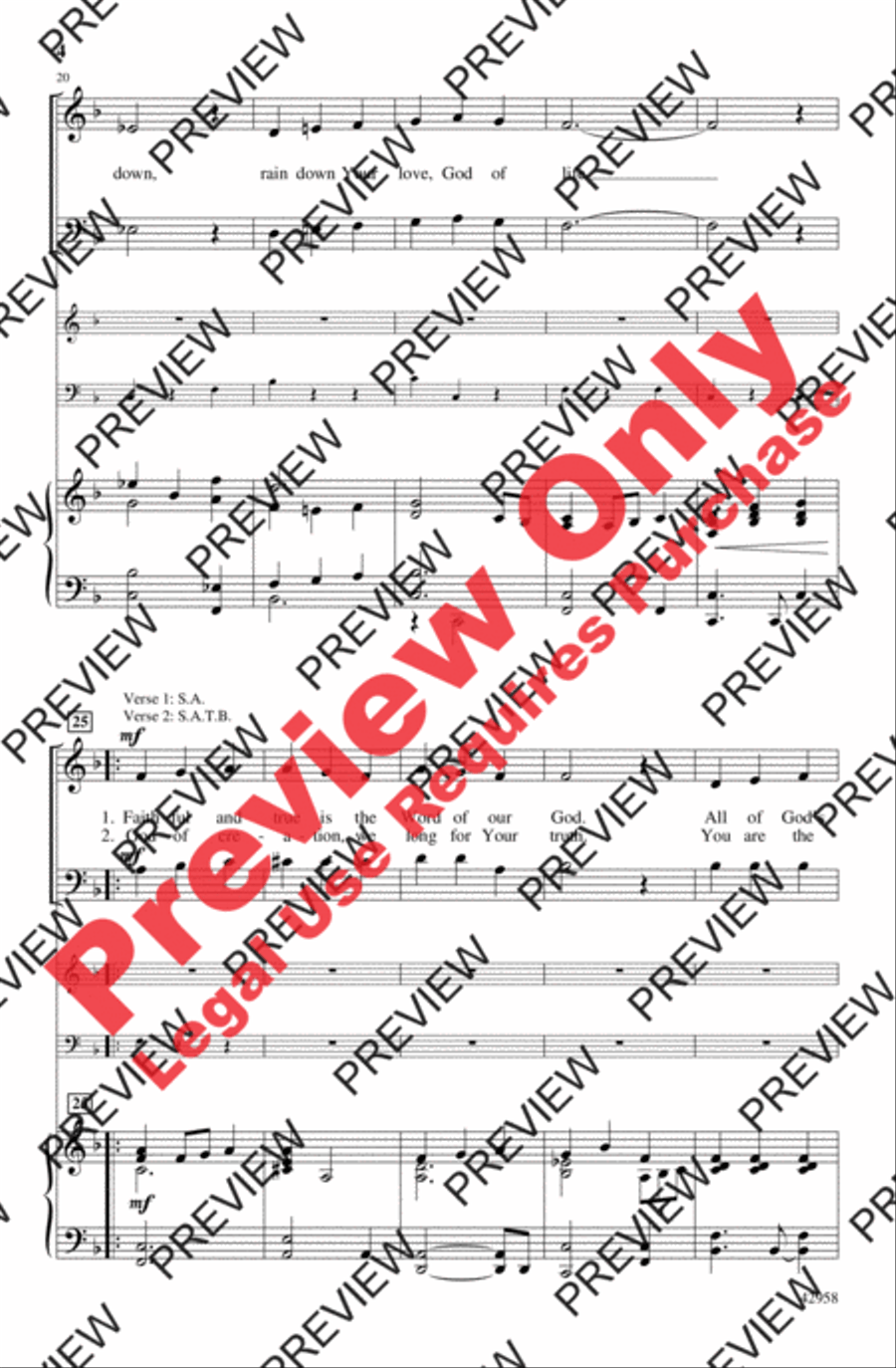 Rain Down Rain Down 4-Part scores gallery preview page 4