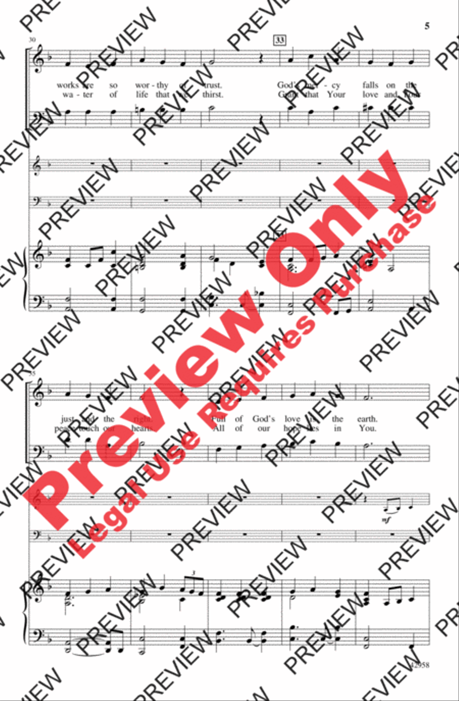 Rain Down Rain Down 4-Part scores gallery preview page 5
