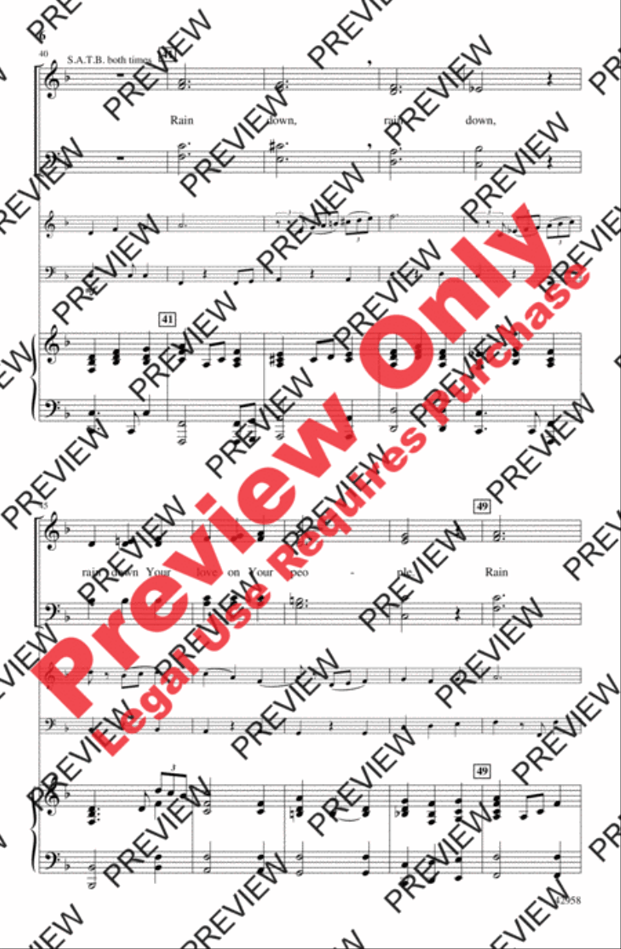 Rain Down Rain Down 4-Part scores gallery preview page 6