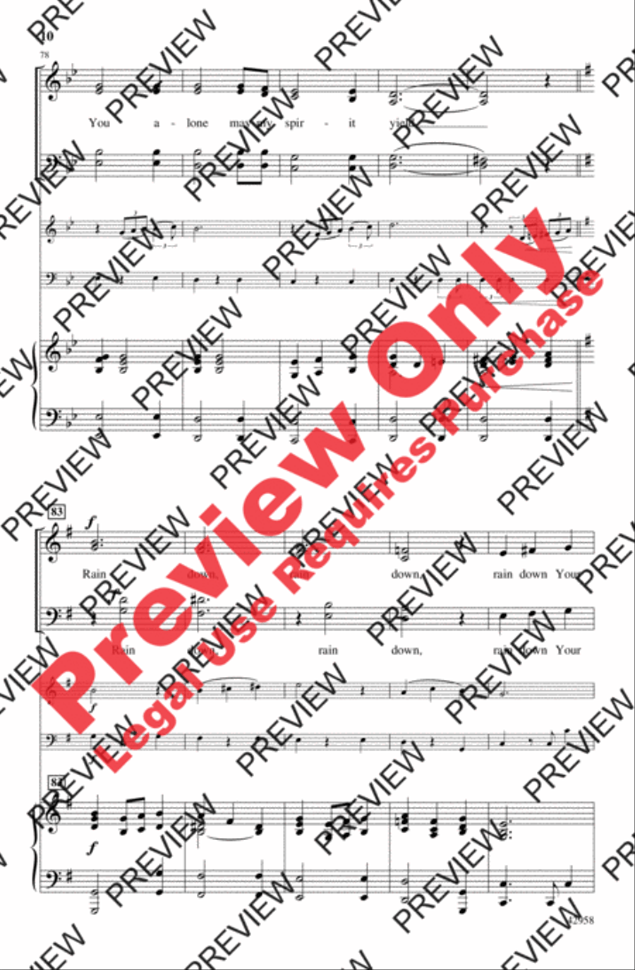 Rain Down Rain Down 4-Part scores gallery preview page 10