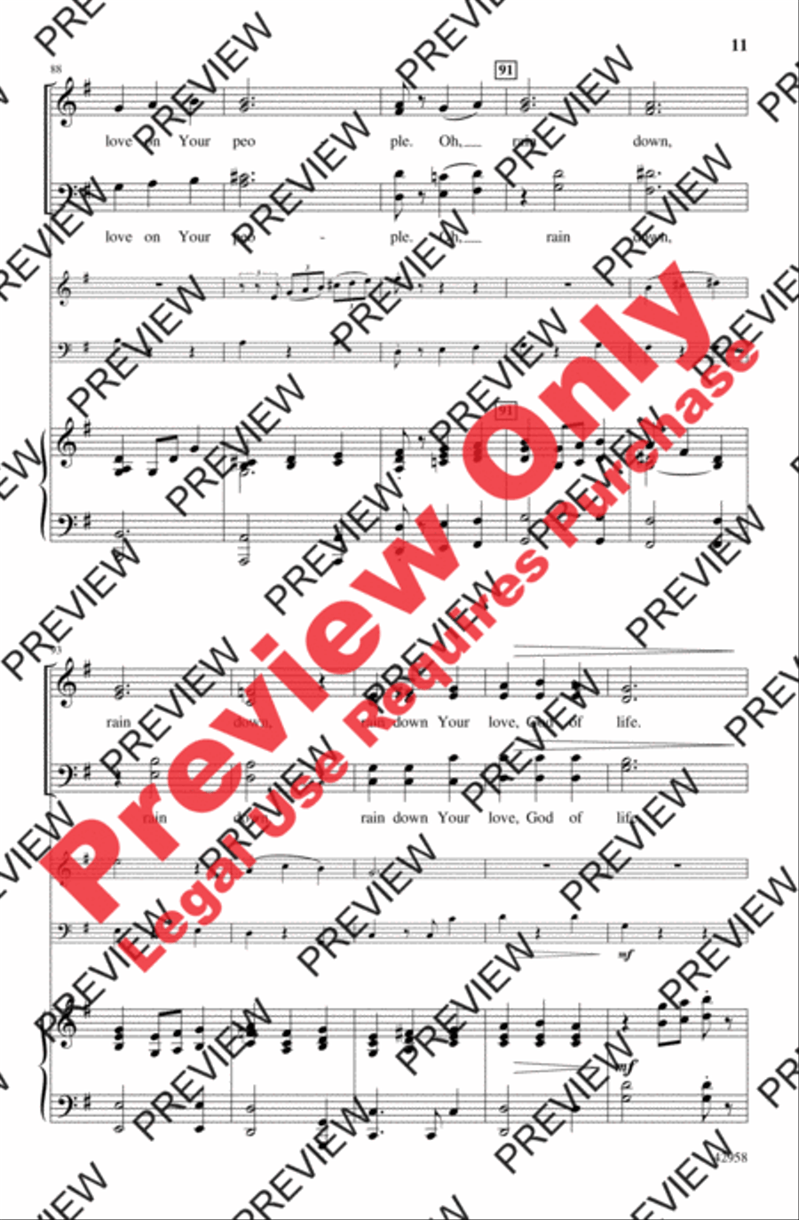 Rain Down Rain Down 4-Part scores gallery preview page 11