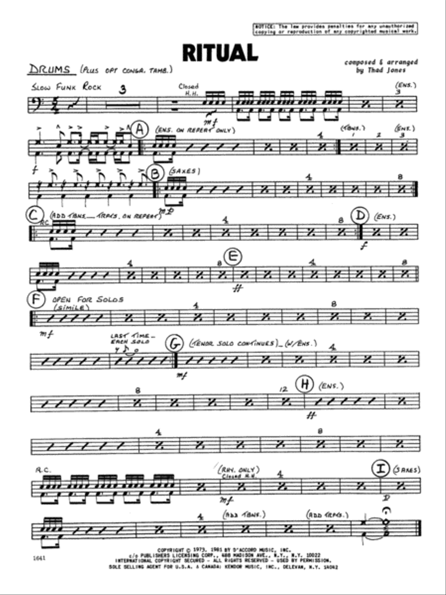 Ritual - Drums Jazz Ensemble scores gallery preview page 1