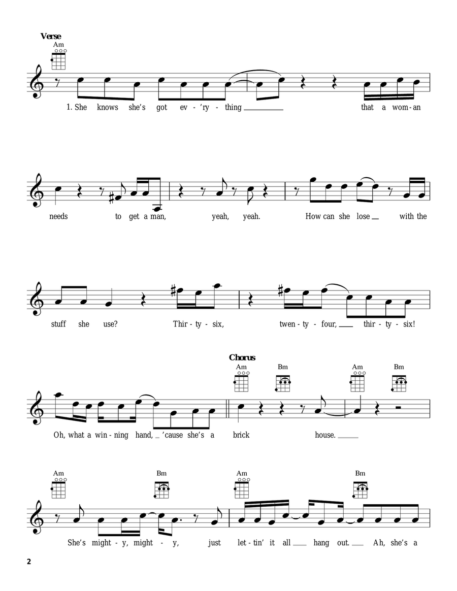 Brick House Brick House Ukulele scores gallery preview page 2