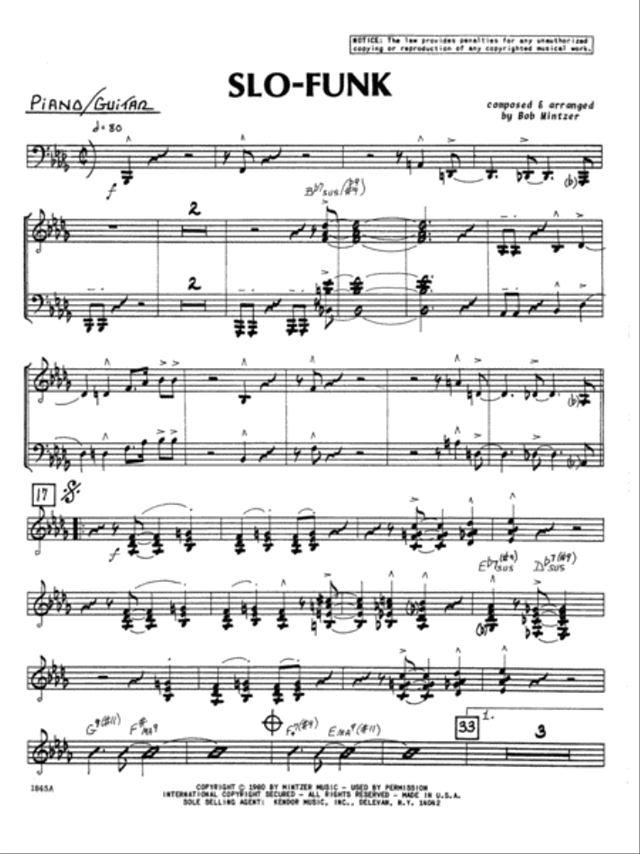 Slo-Funk - Piano Piano Solo scores gallery preview page 1