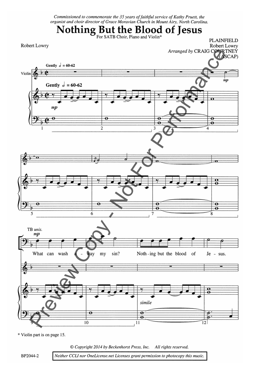Nothing But the Blood of Jesus 4-Part scores gallery preview page 3