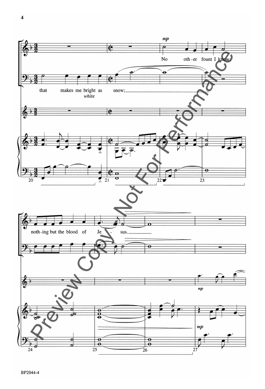Nothing But the Blood of Jesus 4-Part scores gallery preview page 5