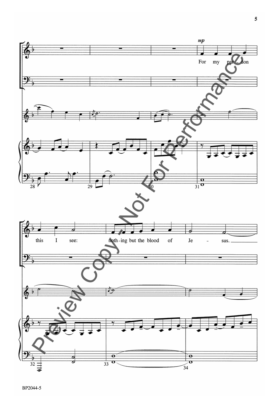 Nothing But the Blood of Jesus 4-Part scores gallery preview page 6