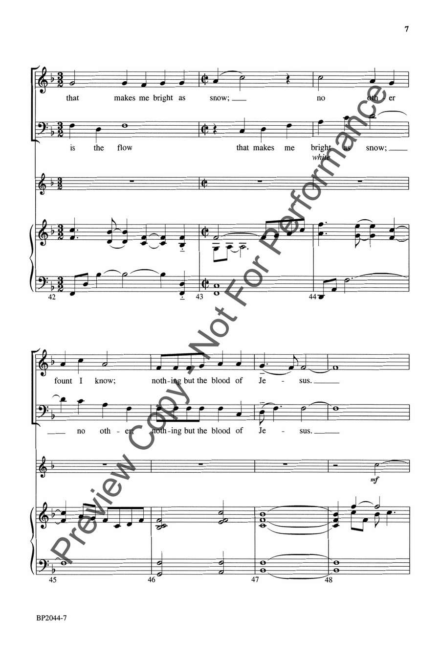 Nothing But the Blood of Jesus 4-Part scores gallery preview page 8