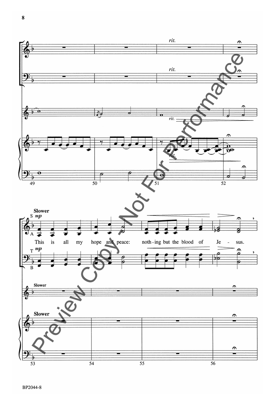 Nothing But the Blood of Jesus 4-Part scores gallery preview page 9