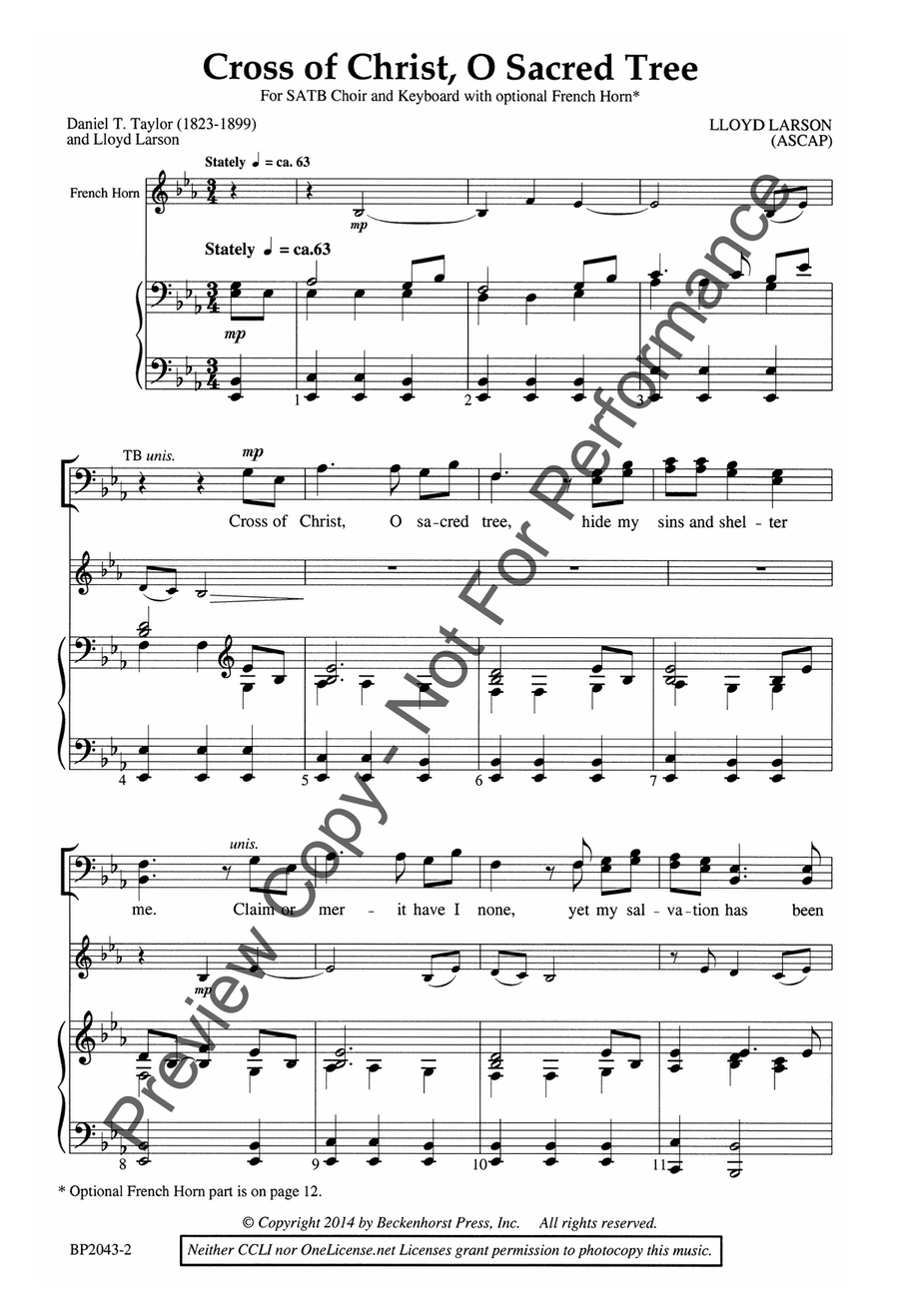 Cross of Christ, O Sacred Tree 4-Part scores gallery preview page 3