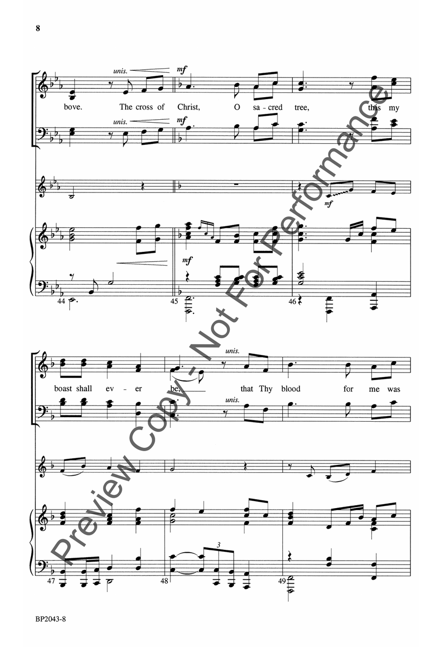 Cross of Christ, O Sacred Tree 4-Part scores gallery preview page 9
