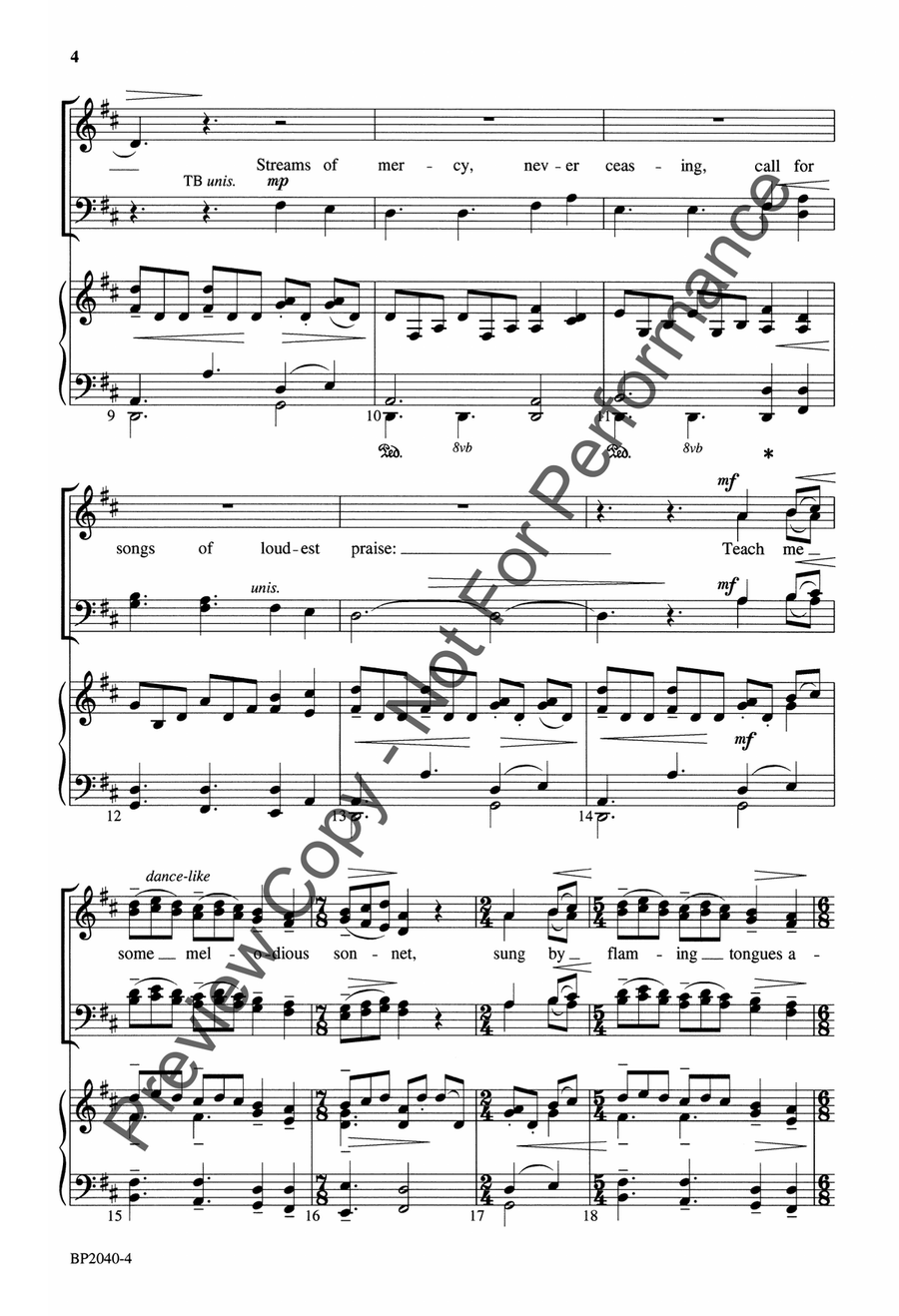 Come, Thou Fount of Every Blessing - Schwoebel 4-Part scores gallery preview page 4