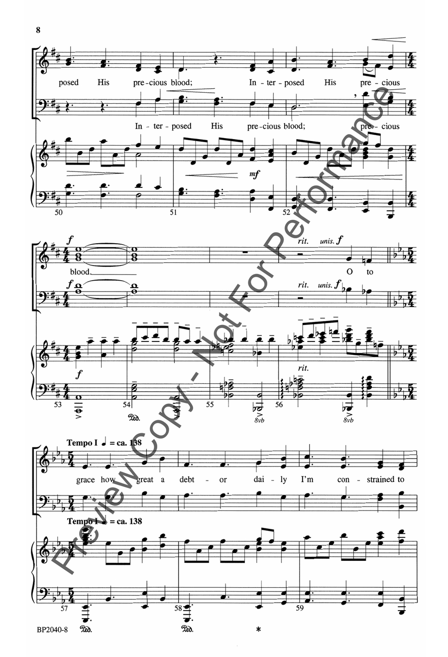 Come, Thou Fount of Every Blessing - Schwoebel 4-Part scores gallery preview page 8