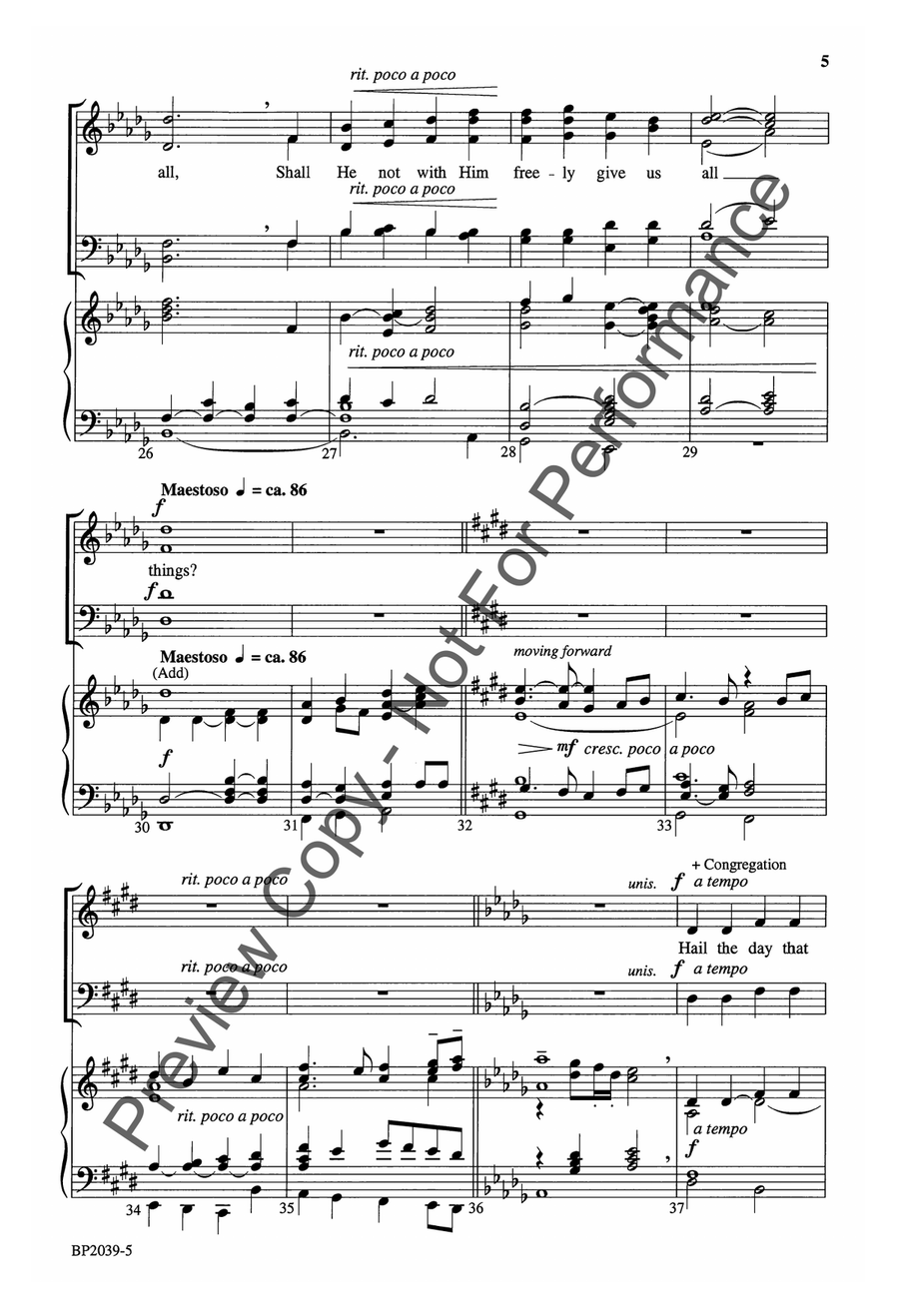 Hail the Day That Sees Him Rise - Forrest 4-Part scores gallery preview page 5