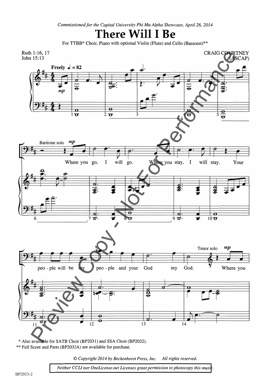 There Will I Be - TTBB There Will I Be - TTBB TTBB scores gallery preview page 3
