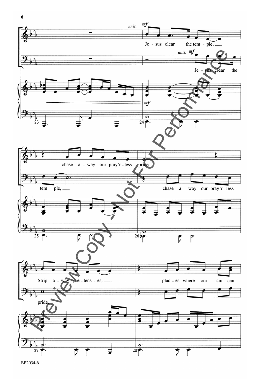 Jesus, Clear the Temple Jesus, Clear the Temple 4-Part scores gallery preview page 6