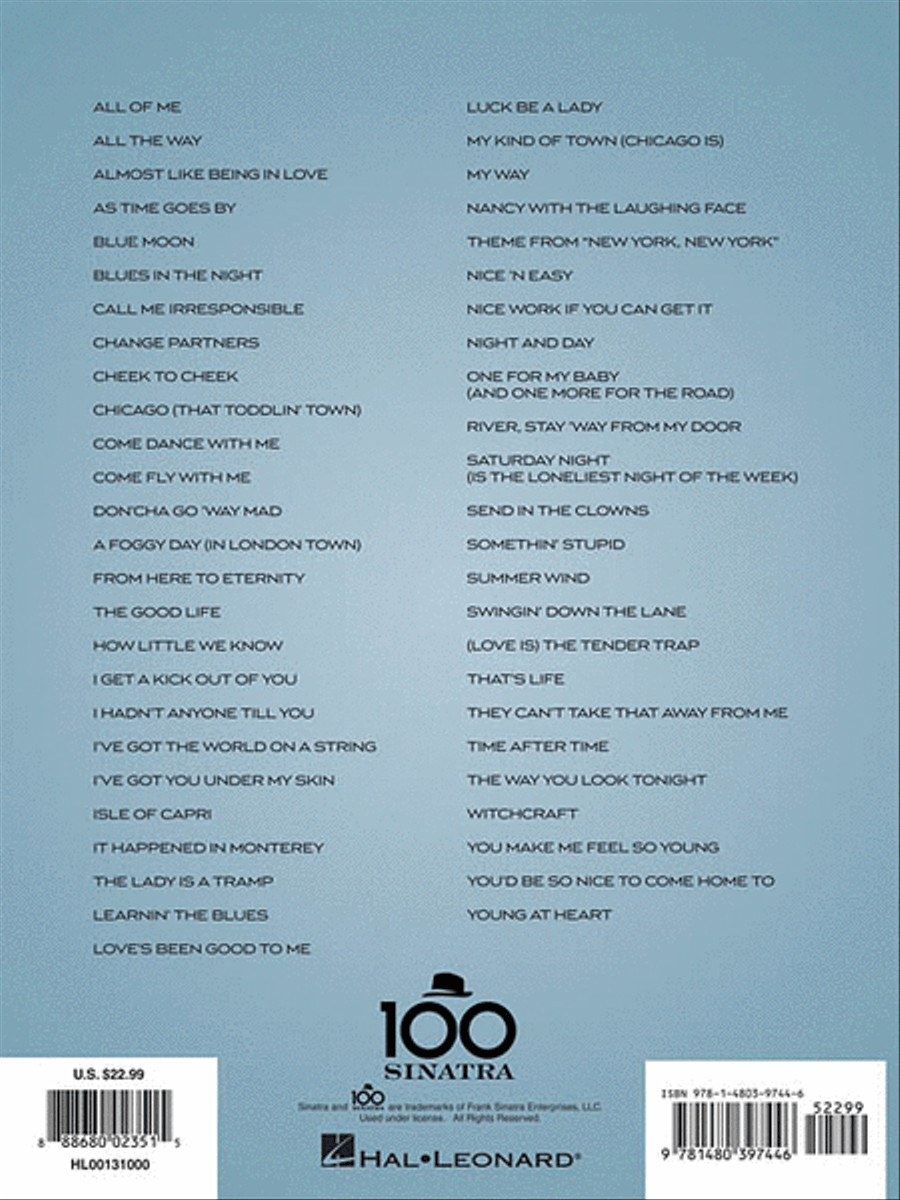 Frank Sinatra – Centennial Songbook – Original Keys for Singers Piano, Vocal scores gallery preview page 2