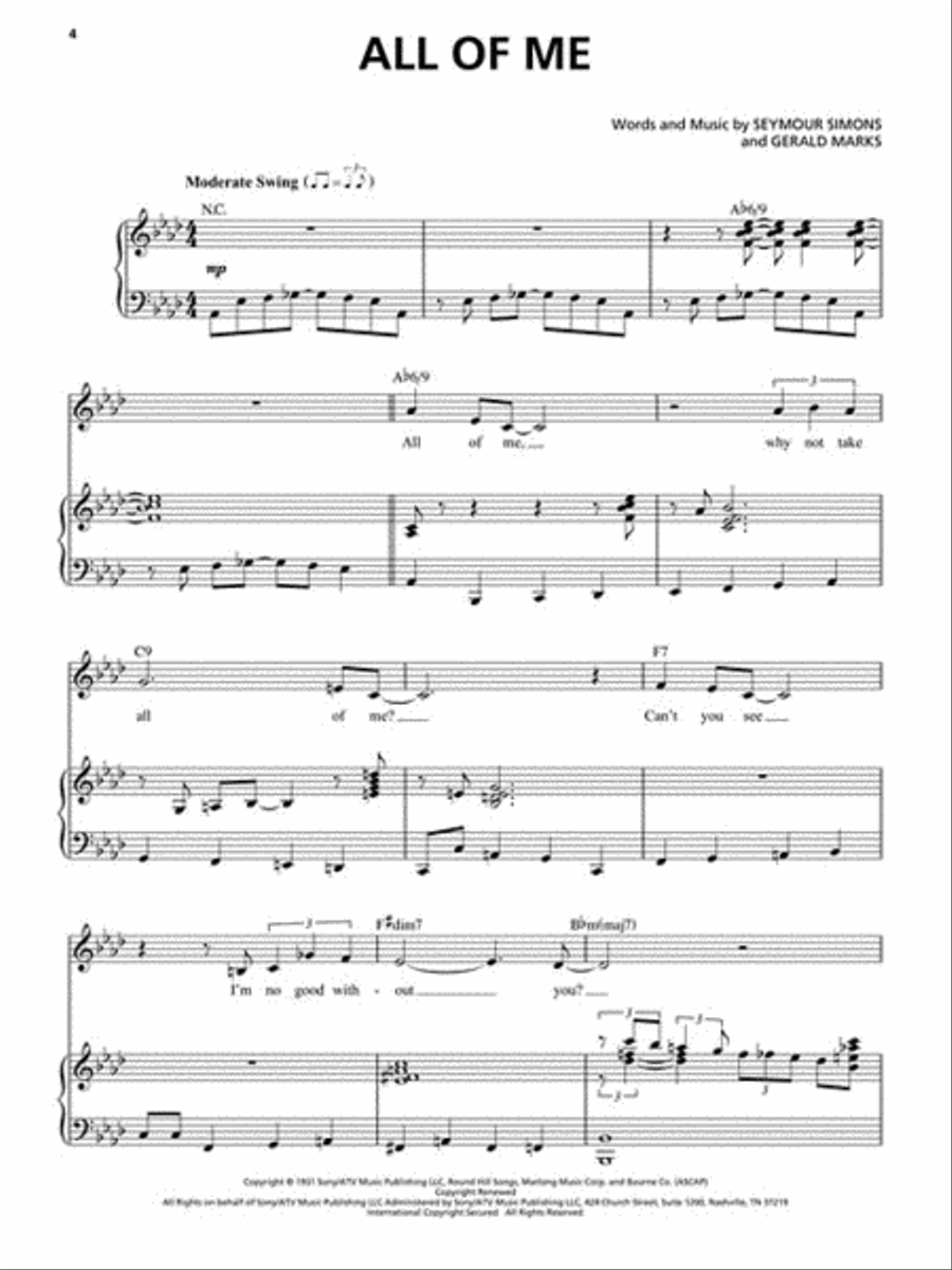 Frank Sinatra – Centennial Songbook – Original Keys for Singers Piano, Vocal scores gallery preview page 3