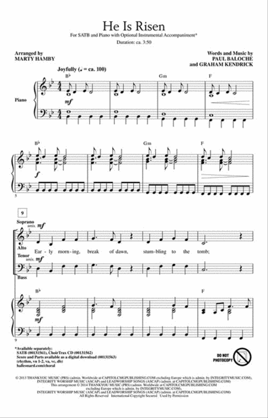 He Is Risen - ChoirTrax CD Choir scores gallery preview page 2