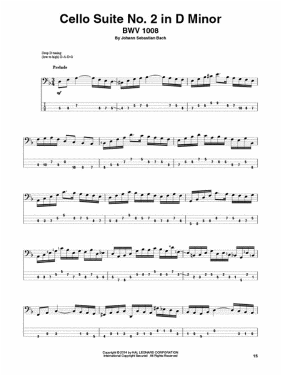 Bach Cello Suites for Electric Bass Cello scores gallery preview page 4