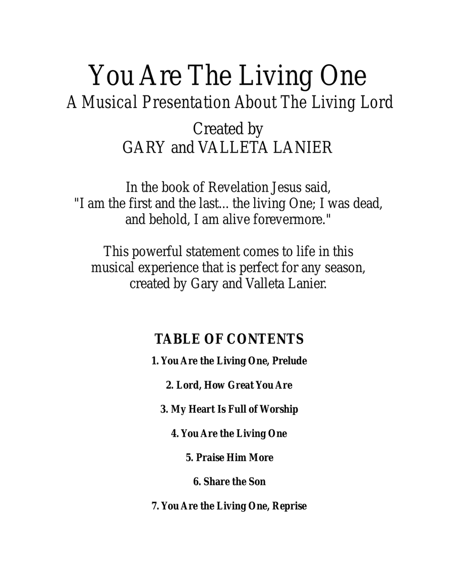 YOU ARE THE LIVING ONE, EASTER CANTATA by Gary Lanier for SATB Choir (Includes Score & Parts) 4-Part scores gallery preview page 2