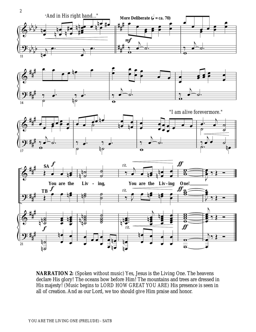 YOU ARE THE LIVING ONE, EASTER CANTATA by Gary Lanier for SATB Choir (Includes Score & Parts) 4-Part scores gallery preview page 4