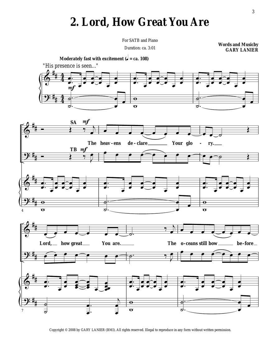 YOU ARE THE LIVING ONE, EASTER CANTATA by Gary Lanier for SATB Choir (Includes Score & Parts) 4-Part scores gallery preview page 5