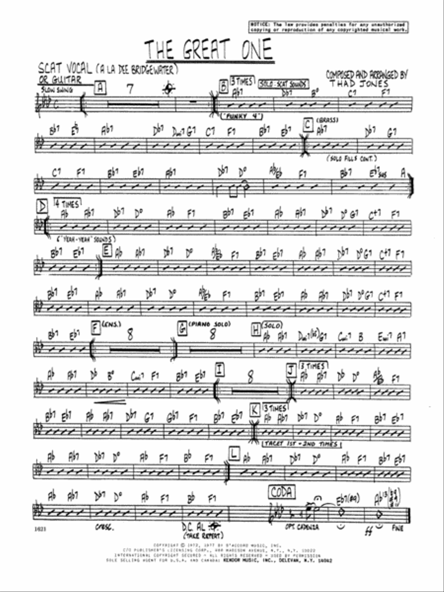 The Great One - Vocal Voice scores gallery preview page 1