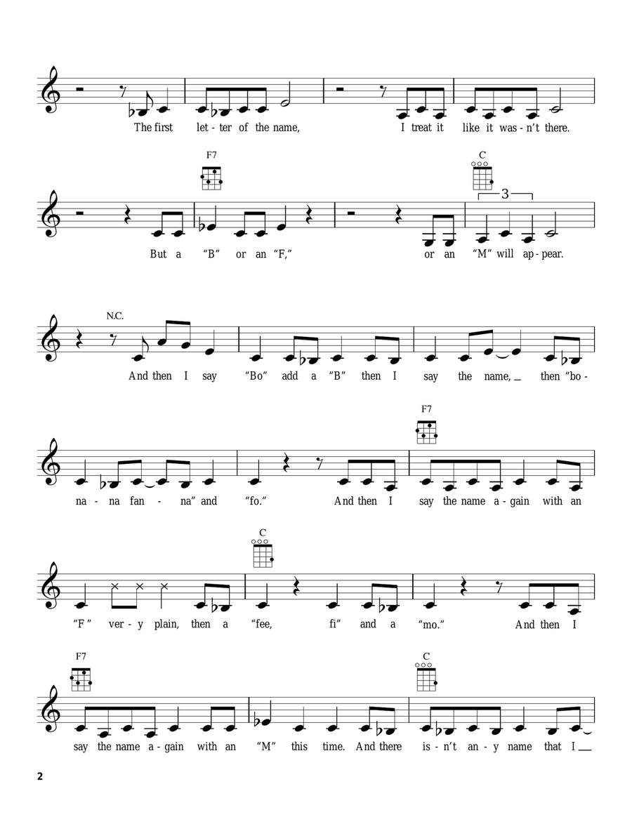 The Name Game The Name Game Ukulele scores gallery preview page 2