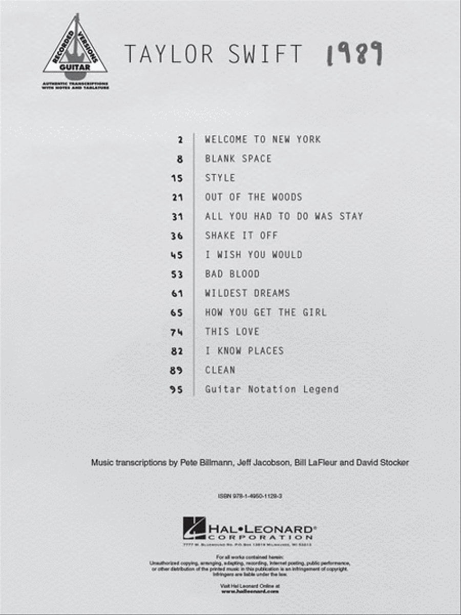 Taylor Swift - 1989 scores gallery preview page 2