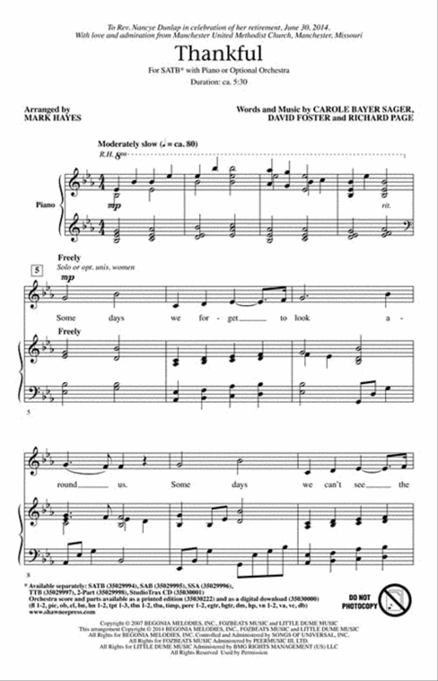 Thankful Thankful 4-Part scores gallery preview page 2