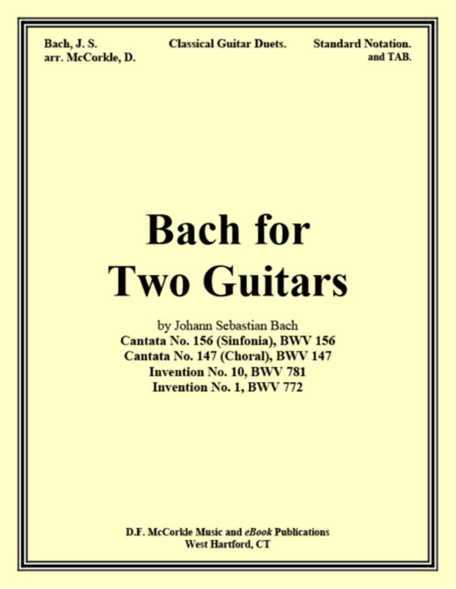 Bach for Two Guitars (Collection) Classical Guitar scores gallery preview page 1