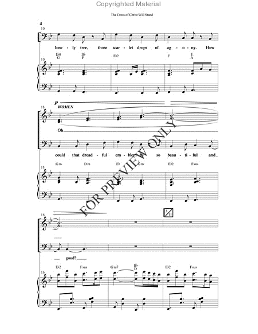 The Cross Of Christ Will Stand - Anthem 4-Part scores gallery preview page 3