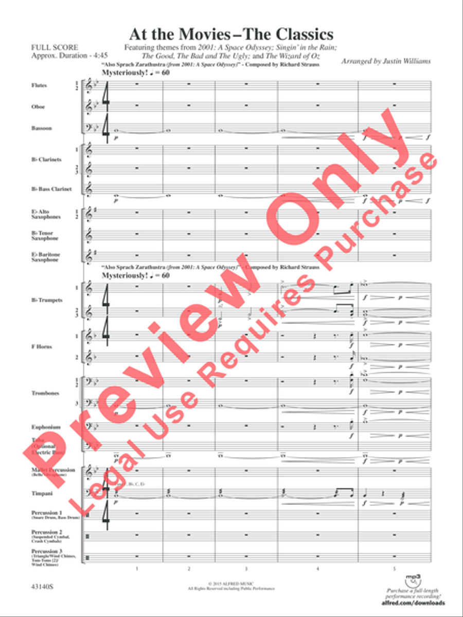 At the Movies---The Classics Concert Band scores gallery preview page 4