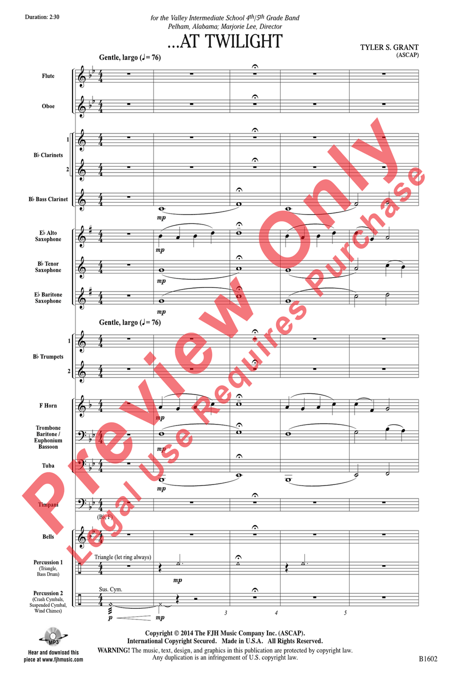 ...At Twilight ...At Twilight Concert Band scores gallery preview page 3