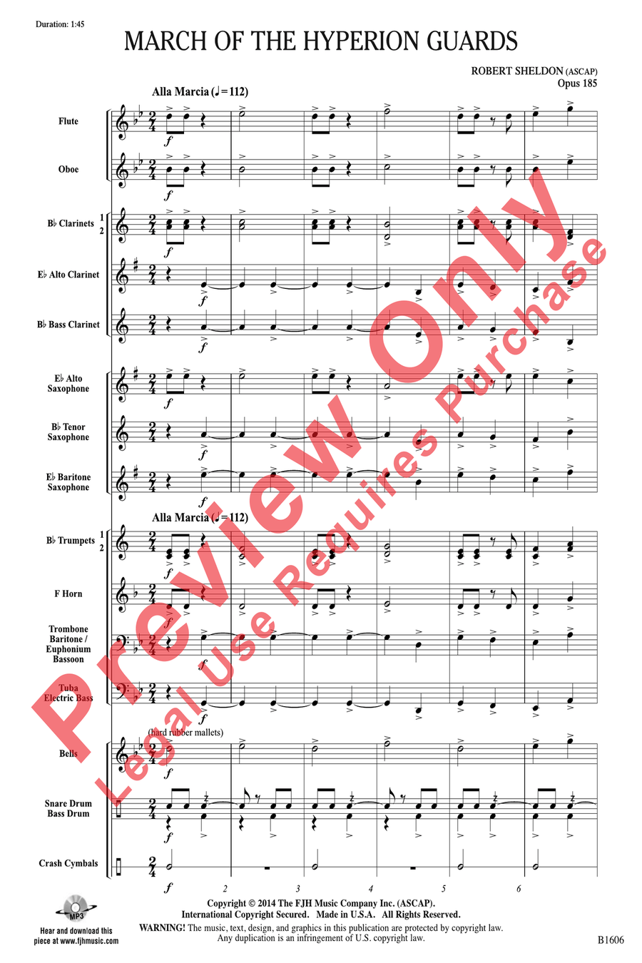 March of the Hyperion Guards Concert Band scores gallery preview page 3
