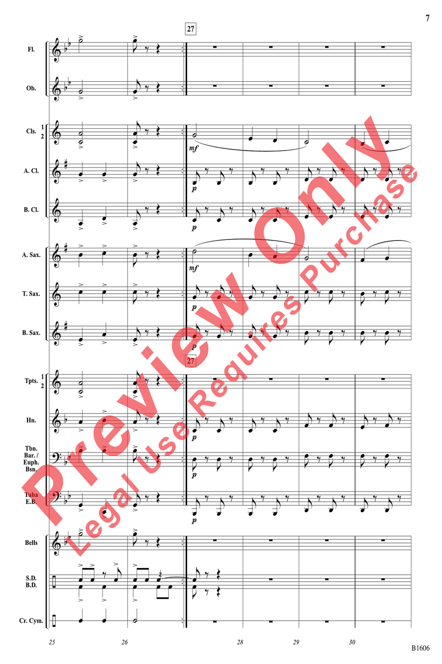 March of the Hyperion Guards Concert Band scores gallery preview page 7