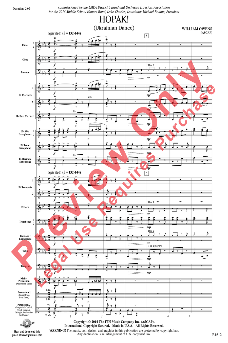 Hopak! Hopak! Concert Band scores gallery preview page 3