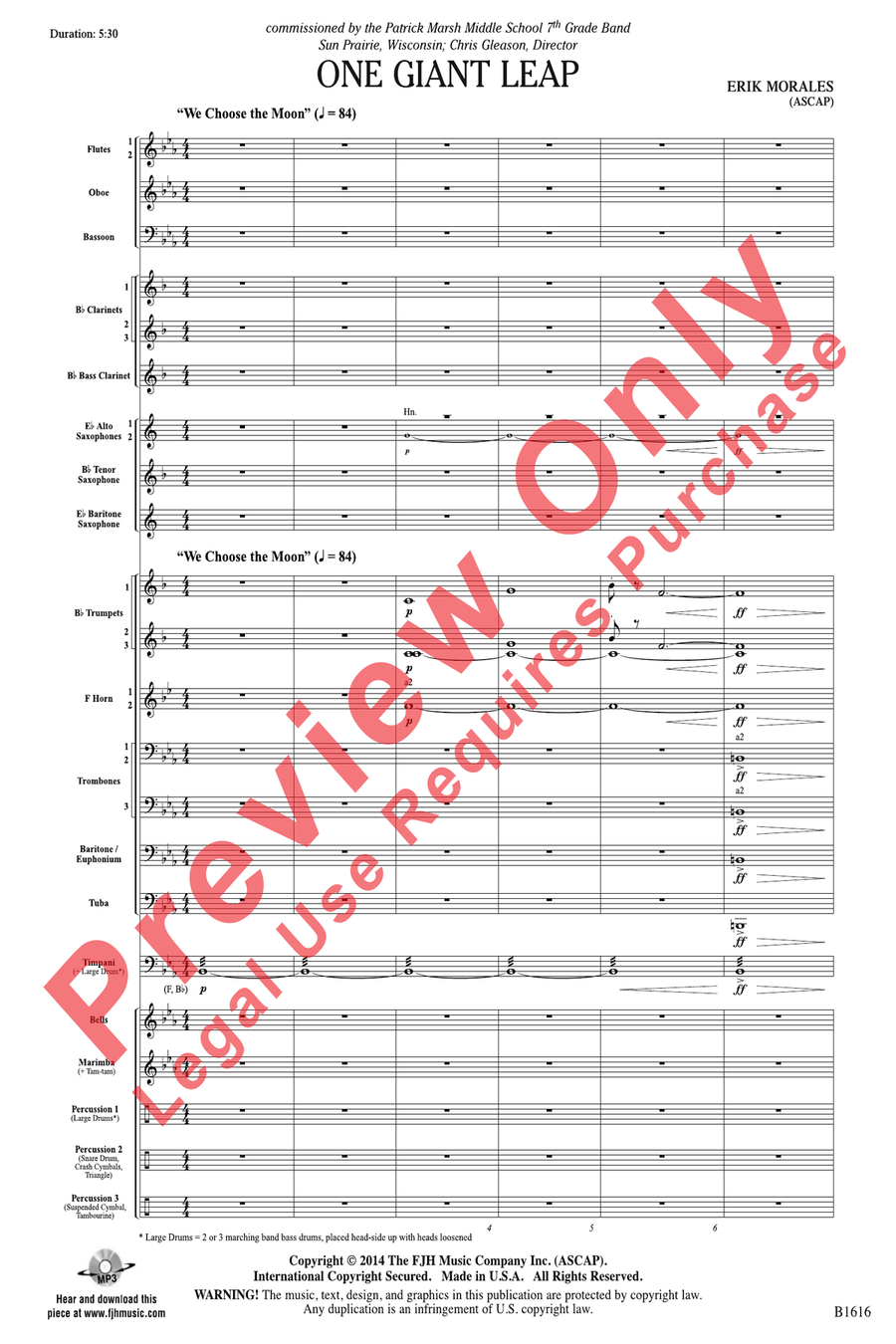 One Giant Leap One Giant Leap Concert Band scores gallery preview page 3