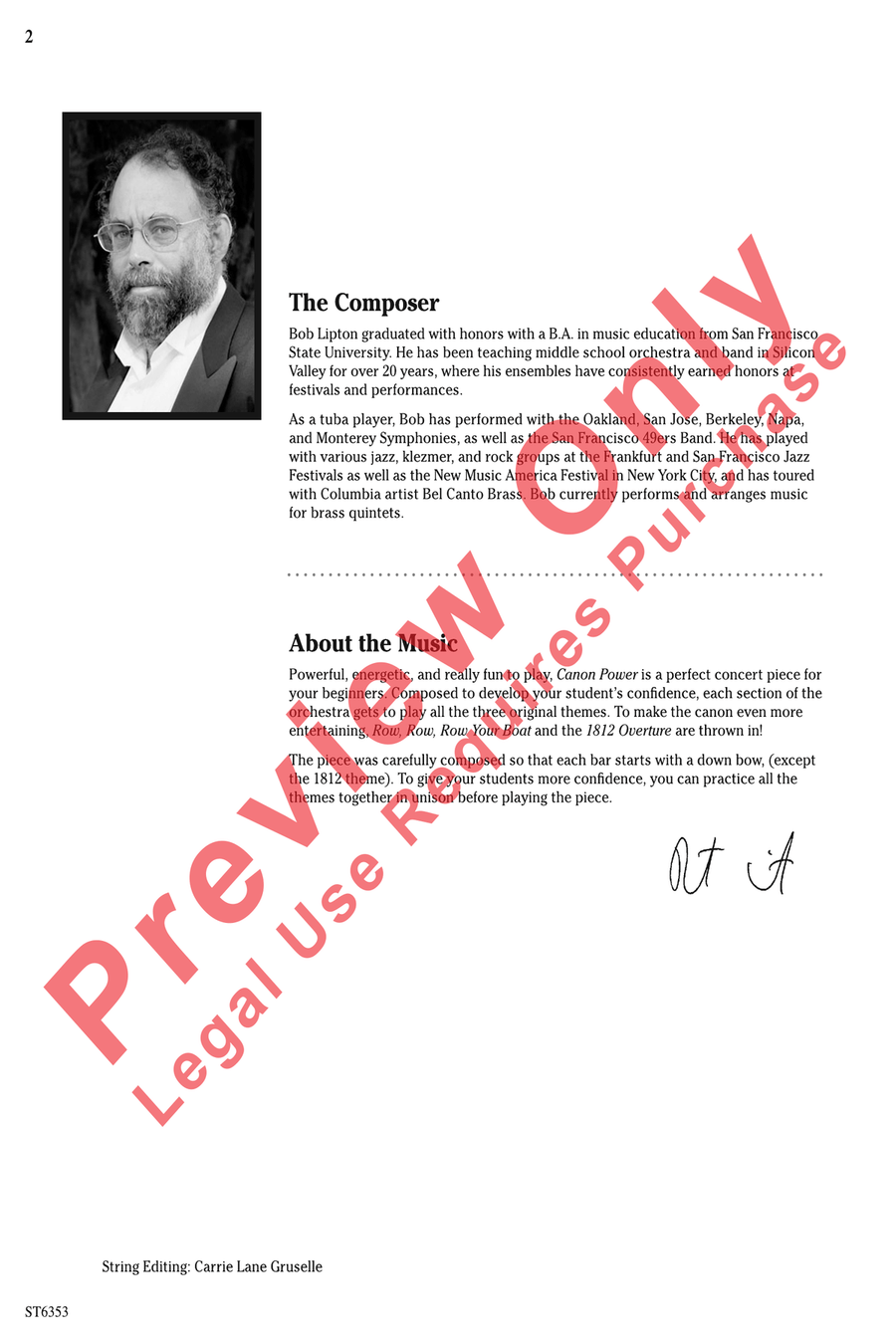 Canon Power String Orchestra scores gallery preview page 2